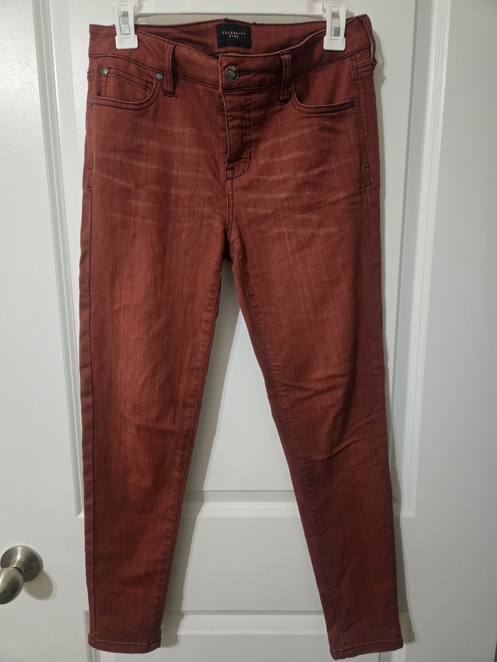 Celebrity Pink Rust Red Skinny Jeans